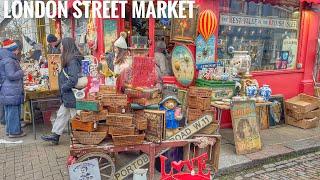 Portobello Road Market from Notting Hill Gate Station | London Winter Walk  - January 2025 [4K HDR]