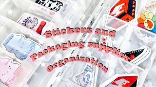 Organizing sticker and shipping supplies for my etsy shop