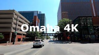 Omaha, Nebraska  Driving Downtown 4K