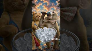 Cat vs Monkey Ice Cream Mukbang ASMR#cat #monkey #ai #asmr