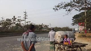 Driving on Dhaka-Chittagong highway in Bangladesh