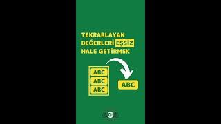 #EXCELDE TEKRARLAYAN DEĞERLERİ BENZERSİZ YAPMAK | #shorts