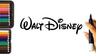 Walt Disney logo drawing / Disney Art / Coloring logos