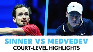 Jannik Sinner vs Daniil Medvedev Court-Level Highlights | Nitto ATP Finals 2024