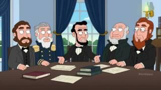 Family Guy Random Scene #10 The one guy in Lincoln cabinet without a beard.