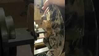 How to turn out of shape resin bowl blank with One way Big bite spur