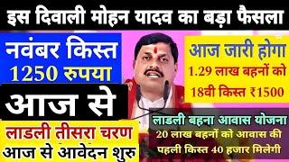 लाडली बहनों के लिए बड़ी खुशखबरी | आज जारी होगी 18वीं किस्त ₹1500 | बड़ा फैसला..