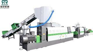 PE film recycling machine with double stage degassing extruder