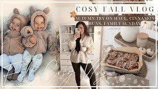 COSY FALL VLOG | AUTUMN TRY ON HAUL, CINNAMON BUNS & FAMILY SUNDAY!