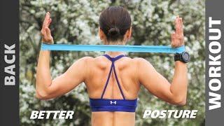 12 Min BACK Workout for Strength and Better Posture | Resistance Band is optional