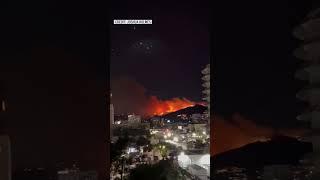 Sunset Fire seen burning behind the Capitol Records building | NBC 7 San Diego