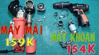 What's Inside 12 Cordless Drill 6$ and 750w Angle Grinder 7$