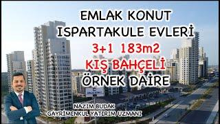 Emlak Konut Ispartakule Evleri 3+1 183m2 Kış Bahçeli ve Bahçe Kullanımlı Örnek Daire