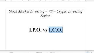 Stock Market vs Bitcoin (Crypto) Investing (IPO vs ICO)