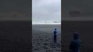 Reynisfjara - the most dangerous beach in Iceland - beautiful black sand and wild waves