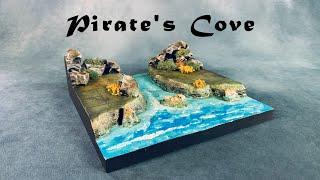 Pirate's Cove: Terrain Scratch Build for Dungeons and Dragons Tabletop Game Encounter Tile