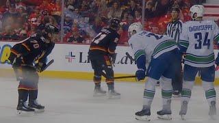  Gloves Drop  in the 2nd Between Flames & Canucks