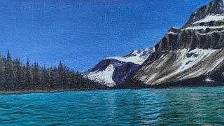 How To Paint Water Ripples on The Lake With Beautiful Mountains Time Lapse |Realistic Painting,EPS30