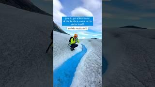 Drinking water straight from the glacier?! Worth it  #patagonia #torresdelpaine #glacier