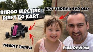 RiiRoo Electric Drift Go Kart Review - My 4 year old girl drifts for the first time