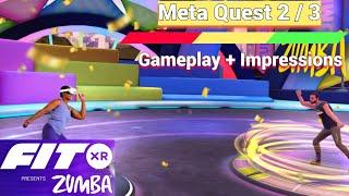 Oculus Meta Quest 2 / 3 FitXR Zumba Mixed Reality Gameplay + Impressions - Latin Dancing Time!