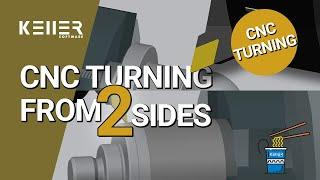 CNC turning from 2 sides (thread undercut, undercut with D-plate) | Instant CNC