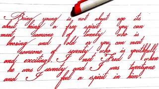 Cursive writing with pointer.Improve English Handwriting.Learn Calligraphy. Neat writing like print.