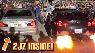 2 Step Battle at Night! 2JZ BMW vs GTR vs Lambo vs Camaro vs Rotary + more! Baton Rouge, LA 2021!