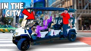 WE TOOK OUR 6 SEATER GOLF CART AROUND OUR CITY!! **LIT AF**