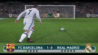 PES 2017 PENALTY SHOOTOUT BARCELONA VS REAL MADRID GAMEPLAY (PS4) بيس17