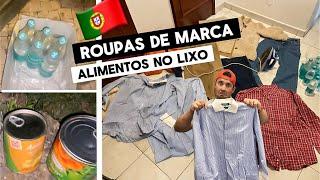 ACHEI ROUPA E ALIMENTOS NO LIXO DOS VIZINHOS! OQUE TEM NO LIXO EM PORTUGAL ️