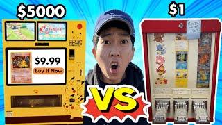 $5000 Pokemon Vending Machine VS $1 Pokemon Vending Machine