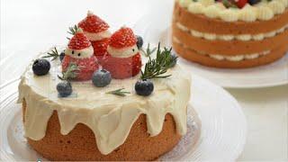 小雪人蛋糕！ 圣诞节主题蛋糕！How to Make Snowman Cake ？Christmas recipe！