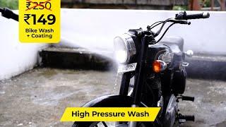 Hoora 149rs Bike Wash & Coating - Doorstep Self-Powered Bagpack  - Download the App NOW!