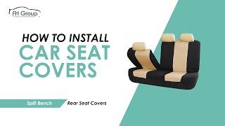 How to Install Car Rear Bench Seat Covers (Split Bench) | FH Group Auto FB051