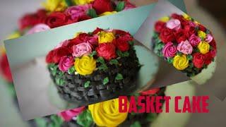 BASKET CAKE. DECOR  #mom with sheza