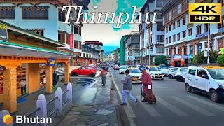 Thimphu Walking Tour | Early evening walk in the center of the capital Thimphu | Bhutan | 4K HDR