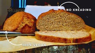 Easy Vegan Artisan Bread Recipe  | No Kneading!