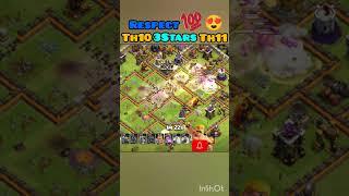 Respect  | Th10 Vs. Th11 | Th10 QC P.e.k.k.a.-Valkyrie Strategy (Clash Of Clans) #shorts