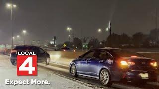 Drivers deal with icy roads across Metro Detroit