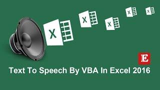 How to read text to speech.speak in VBA Excel 2016