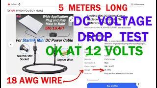 STARLINK MINI Test 12V Cable 16ft cable 18 awg  KIKUSUI PLZ