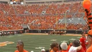 Ok State Marching Band Pregame on the field