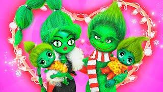 Funny Grinch Family / 30 Christmas and LOL OMG DIYs