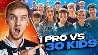 1 Pro vs 30 Kids Bowling Challenge!!
