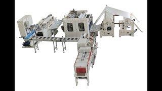 Automatic labelling maxi paper roll shrink packing machine production line