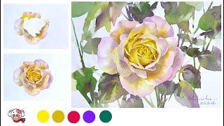 Beautiful Rose 2024 Step by step watercolor Tutorials