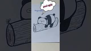 how to draw a sleepy panda, how to draw, drawing #drawinganimals #shorts