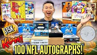 Opening INSANE NFL Football packs until I pull 100 AUTOGRAPH CARDS (ANNUAL $15000 KICKOFF BREAK)! 