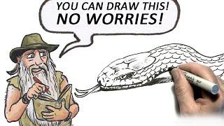 How to Draw a Snake (Intermediate level)